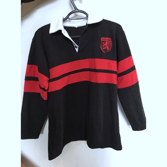 Black/Red Long Sleeve Scotland Polo - Men's S - Picture 6 of 7